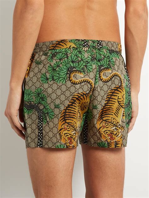 gucci men bathing suit|Gucci bengal swim shorts.